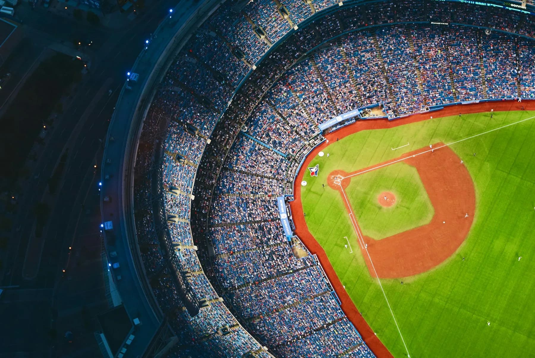 Baseball diamond viewed from above