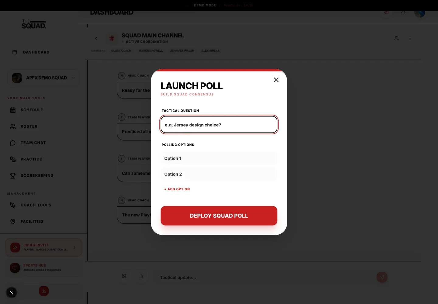 The poll composer used from a team channel.