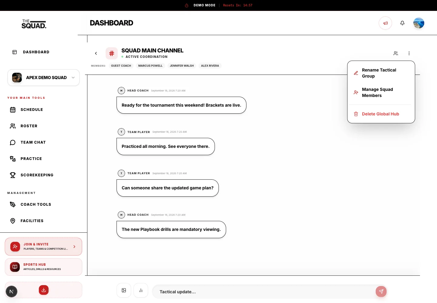 Channel parameters and membership controls.