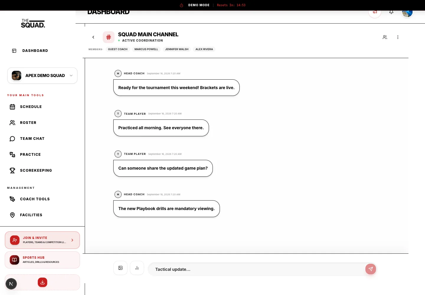 A team channel with member, settings and message controls.