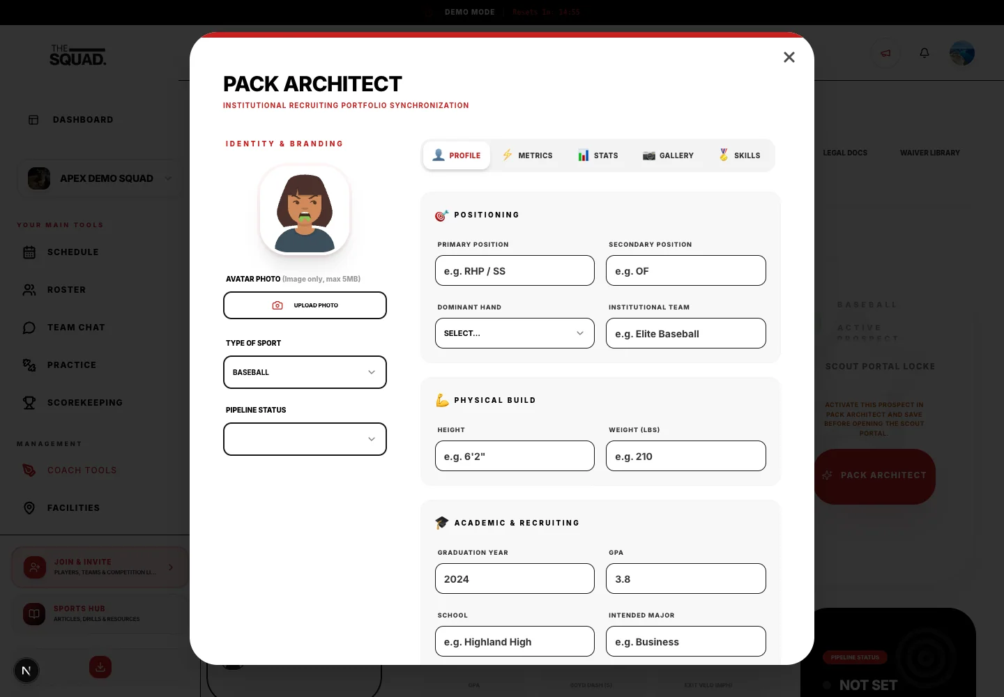 Pack Architect’s Profile tab.