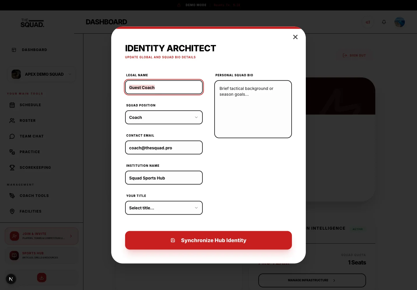 Identity Architect edits the account profile.