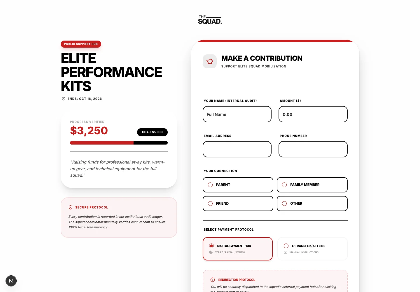 A sample public campaign and donation page.