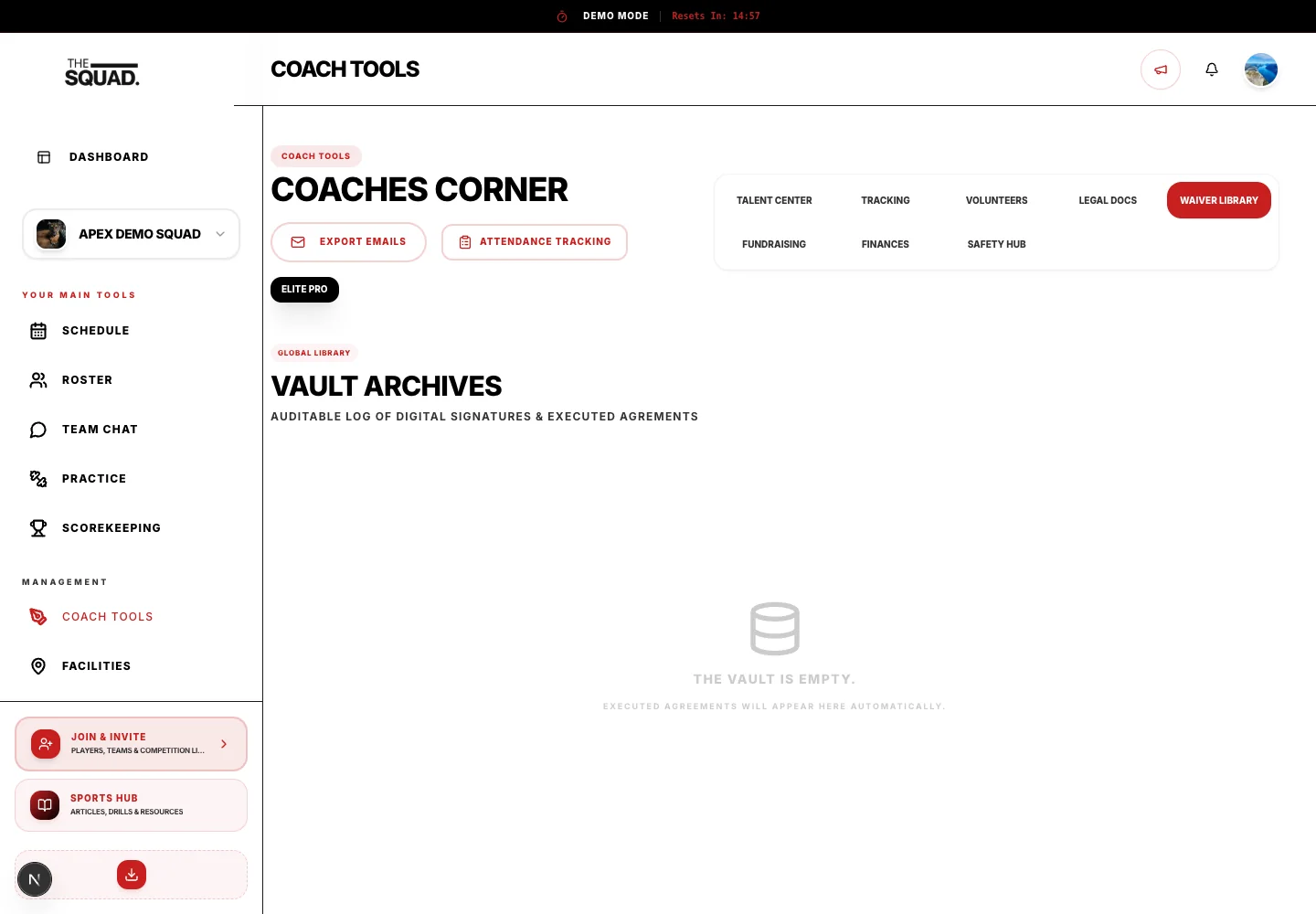 Waiver Library provides the stored document view.